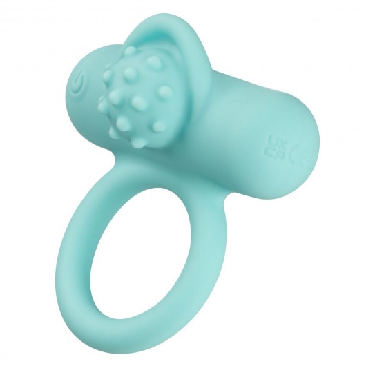 Аквамариновое эрекционное виброкольцо Silicone Rechargeable Nubby Lover’s Delight - California Exotic Novelties - в Арзамасе купить с доставкой