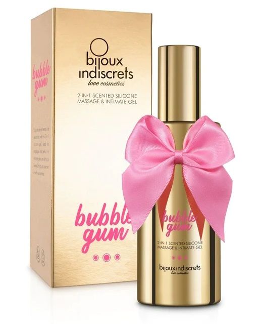 Гель с ароматом жвачки Bubblegum 2-in-1 Scented Silicone Massage And Intimate Gel - 100 мл. - Bijoux Indiscrets - купить с доставкой в Арзамасе