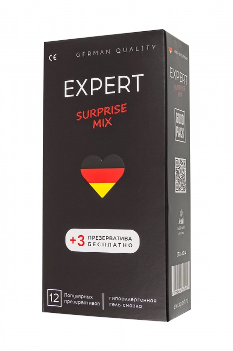 Презервативы EXPERT Surprise Mix - 12 шт.(+3 в подарок) - Expert - купить с доставкой в Арзамасе