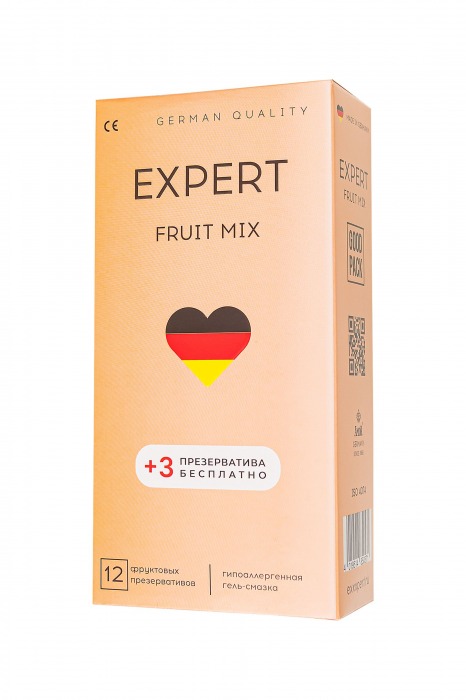 Ароматизированные презервативы EXPERT Fruit Mix - 12 шт.(+3 в подарок) - Expert - купить с доставкой в Арзамасе