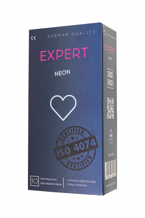 Светящиеся в темноте презервативы EXPERT Neon - 10 шт. - Expert - купить с доставкой в Арзамасе