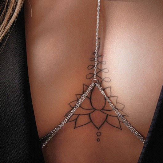 Оригинальная серебристая цепочка на грудь - Сима-Ленд купить с доставкой