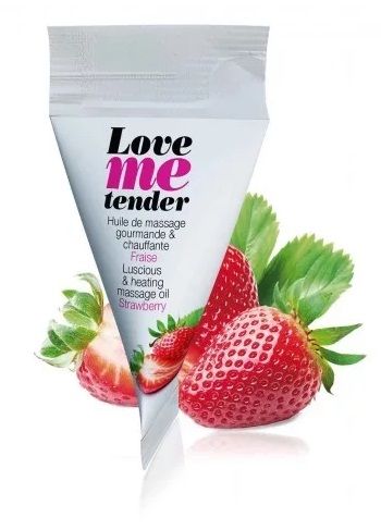 Съедобное согревающее массажное масло Love Me Tender Strawberry с ароматом клубники - 10 мл. - Love to Love - купить с доставкой в Арзамасе