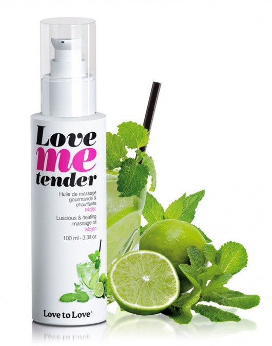 Съедобное согревающее массажное масло Love Me Tender Mojito с ароматом мохито - 100 мл. - Love to Love - купить с доставкой в Арзамасе