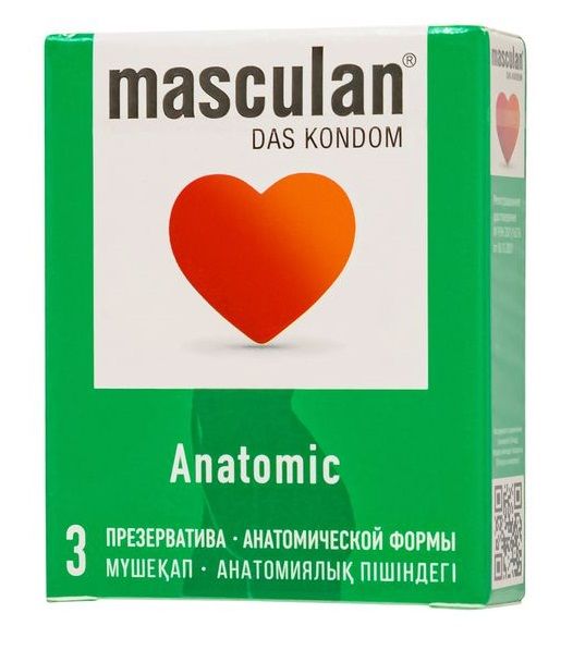 Презервативы анатомической формы Masculan Anatomic - 3 шт. - Masculan - купить с доставкой в Арзамасе