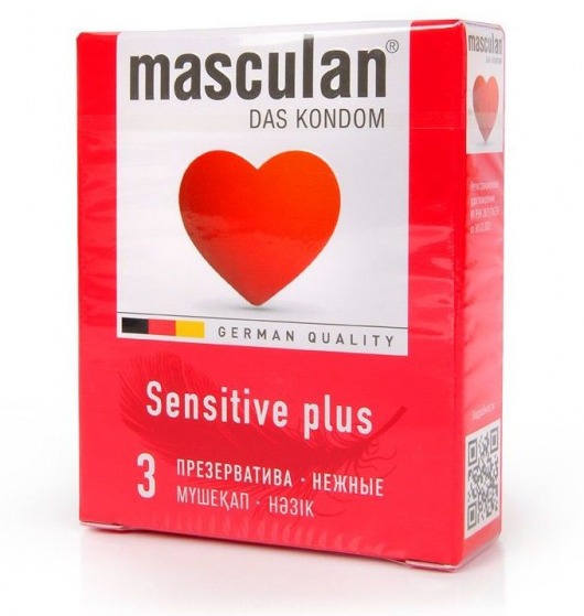 Презервативы Masculan Sensitive plus - 3 шт. - Masculan - купить с доставкой в Арзамасе