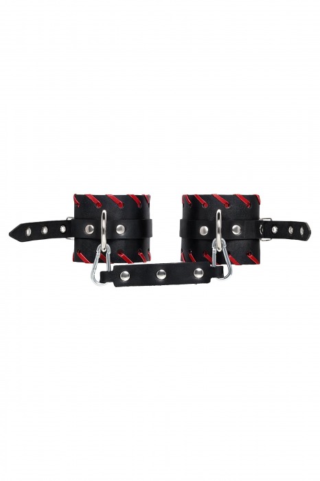 Черно-красные оковы из натуральной кожи - Pecado - купить с доставкой в Арзамасе