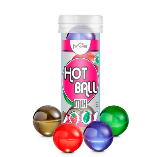 Ароматизированный лубрикант Hot Ball Mix на масляной основе (4 шарика по 3 гр.) - HotFlowers - купить с доставкой в Арзамасе