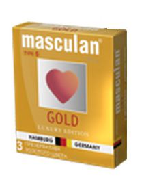 Презервативы Masculan Ultra Gold с золотым напылением и ароматом ванили - 3 шт. - Masculan - купить с доставкой в Арзамасе