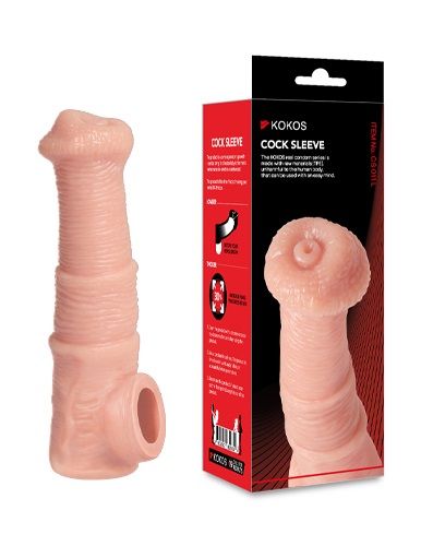 Телесная фантазийная насадка на член Cock Sleeve Size M - KOKOS - в Арзамасе купить с доставкой