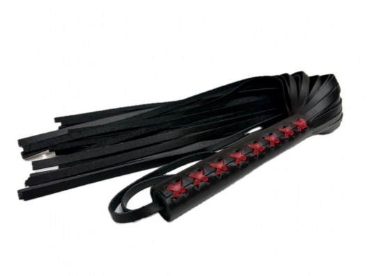 Кожаная плеть Sex Game с красным плетением на рукояти - 57 см. - БДСМ Арсенал - купить с доставкой в Арзамасе