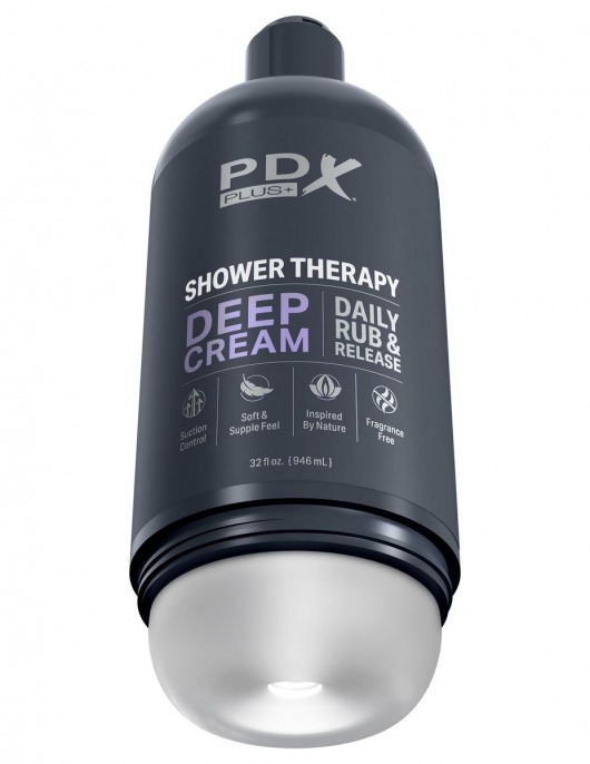 Мастурбатор в бутылке Shower Therapy Deep Cream - Pipedream - в Арзамасе купить с доставкой