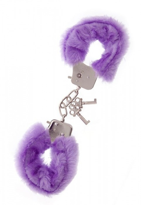 Фиолетовые меховые наручники METAL HANDCUFF WITH PLUSH LAVENDER - Dream Toys - купить с доставкой в Арзамасе