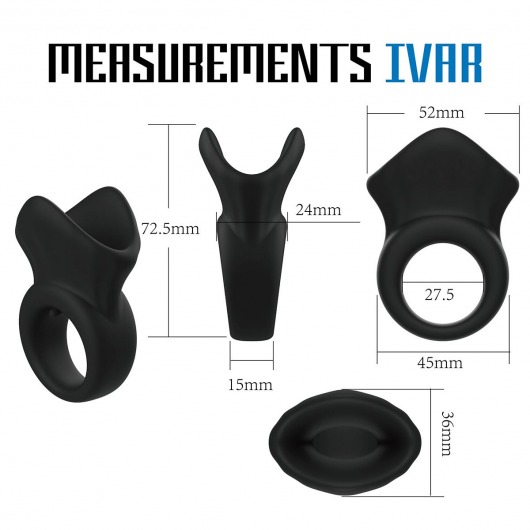 Черная эрекционная утяжка для пениса и мошонки Rooster Ivar - Velv or - в Арзамасе купить с доставкой