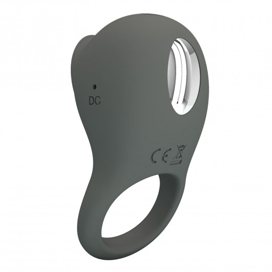 Серое эрекционное виброкольцо со стимуляцией клитора - Baile - в Арзамасе купить с доставкой