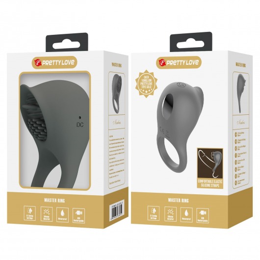 Серое эрекционное виброкольцо со стимуляцией клитора - Baile - в Арзамасе купить с доставкой