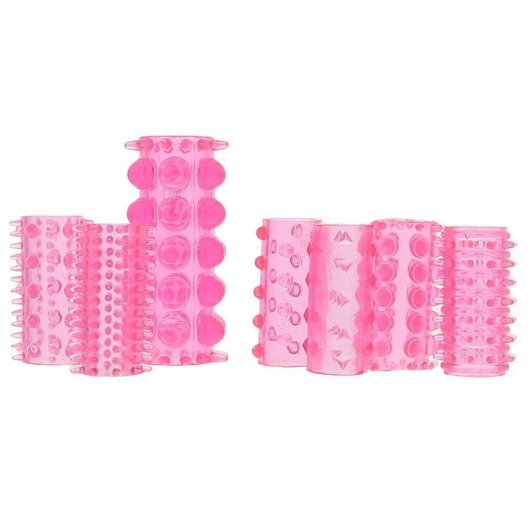 Набор из 7 розовых насадок на пенис ONE-A-DAY PENIS SLEEVES PINK - Seven Creations - в Арзамасе купить с доставкой