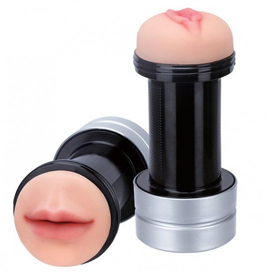 Двусторонний мастурбатор REALSTUFF 2 IN 1 HUMMER MOUTH   VAGINA - ротик и вагина - Dream Toys - в Арзамасе купить с доставкой