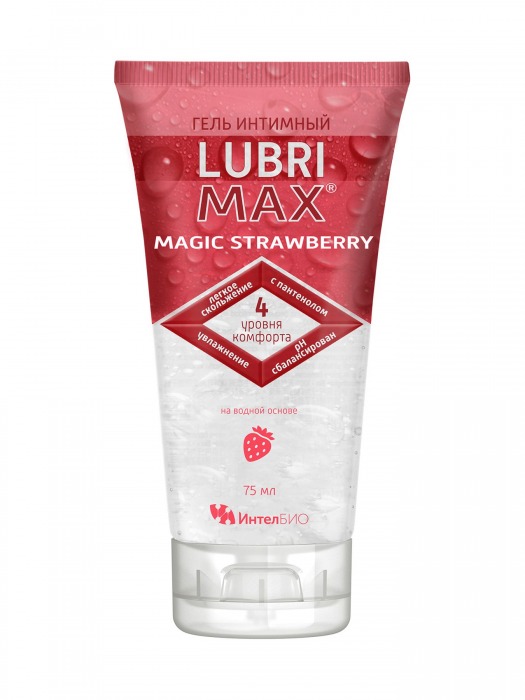 Интимный гель-смазка на водной основе Lubrimax Magic Strawberry - 75 мл. - ИнтелБИО - купить с доставкой в Арзамасе