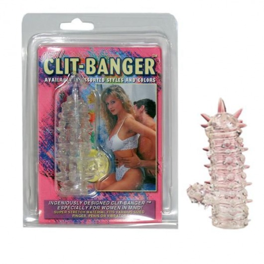 Прозрачная насадка с шипами и клиторальной шишечкой CLIT-BANGER SLEEVE IN CLEAR - Tonga - в Арзамасе купить с доставкой