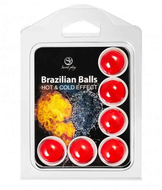 Набор из 6 шариков с массажным маслом Brazilian Balls с охлаждающим и разогревающим эффектом - Secret Play - купить с доставкой в Арзамасе