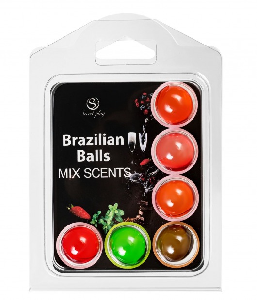 Набор из 6 шариков с ароматизированными массажными маслами Brazilian Balls - Secret Play - купить с доставкой в Арзамасе