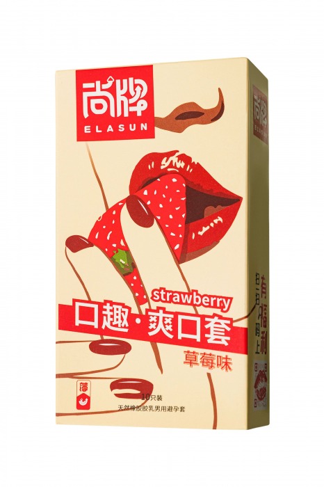 Презервативы Elasun Strawberry с аромато клубники - 10 шт. - Elasun - купить с доставкой в Арзамасе