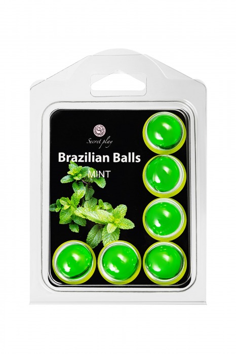 Набор из 6 шариков с массажным маслом Brazilian Balls с ароматом мяты - Secret Play - купить с доставкой в Арзамасе