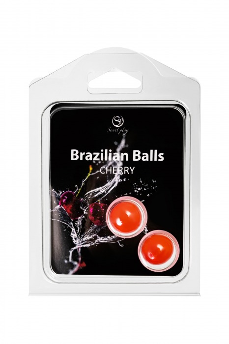 Набор из 2 шариков с массажным маслом Brazilian Balls с ароматом вишни - Secret Play - купить с доставкой в Арзамасе