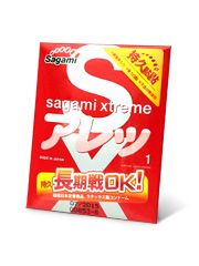 Утолщенный презерватив Sagami Xtreme FEEL LONG с точками - 1 шт. - Sagami - купить с доставкой в Арзамасе