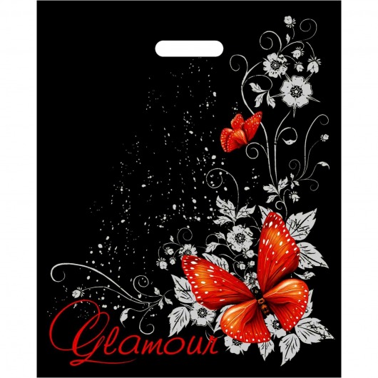 Черный пакет Glamour с вырубной ручкой (38х47 см) - Сима-Ленд - купить с доставкой в Арзамасе