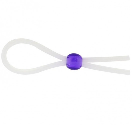 Прозрачное лассо с фиолетовой бусиной SILICONE COCK RING WITH BEAD LAVENDER - NMC - в Арзамасе купить с доставкой