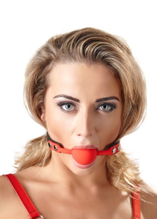 Силиконовый кляп-шар на чёрных ремешках Red Gag silicone - Orion - купить с доставкой в Арзамасе