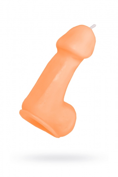 Оранжевая свеча в форме пениса - 47 гр. - Pecado - купить с доставкой в Арзамасе