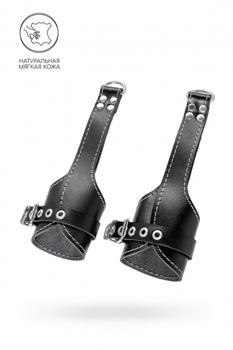 Черные подвесы с белой строчкой - Pecado - купить с доставкой в Арзамасе