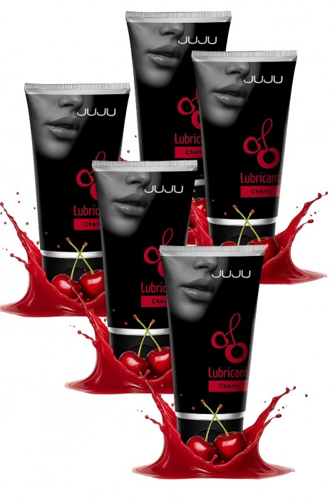 Набор из 5 съедобных лубрикантов JUJU со вкусом вишни - JuJu - купить с доставкой в Арзамасе