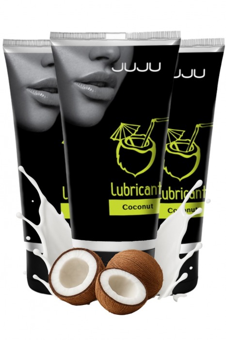 Набор из 3 съедобных лубрикантов JUJU со вкусом кокоса - JuJu - купить с доставкой в Арзамасе