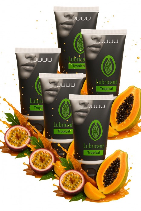 Набор из 5 съедобных лубрикантов JUJU со вкусом тропических фруктов - JuJu - купить с доставкой в Арзамасе