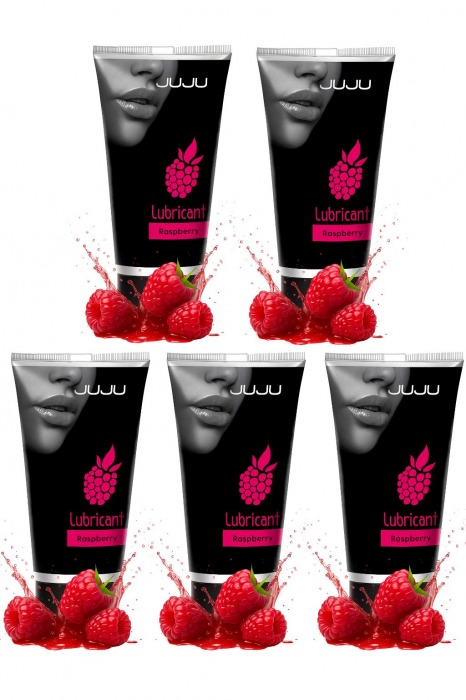 Набор из 5 съедобных лубрикантов JUJU со вкусом малины - JuJu - купить с доставкой в Арзамасе