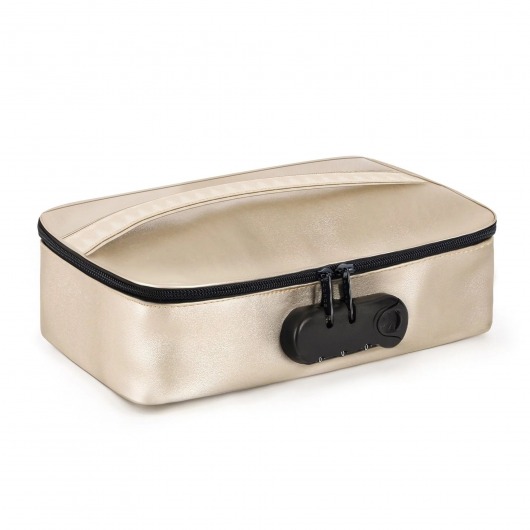 Золотистая сумочка для хранения игрушек Discreet Box - Dorcel - купить с доставкой в Арзамасе