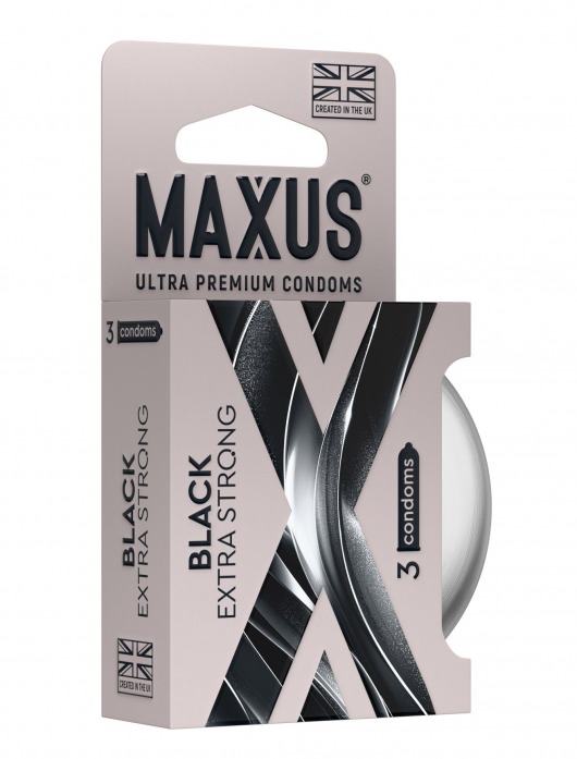 Черные утолщенные презервативы MAXUS Extra Strong с железным кейсом - 3 шт. - Maxus - купить с доставкой в Арзамасе