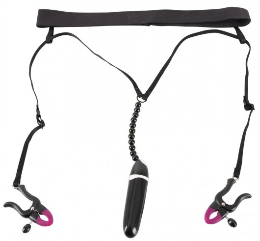 Женские вибростринги с зажимами для половых губ Spreader String with Vibrator - Orion - купить с доставкой в Арзамасе