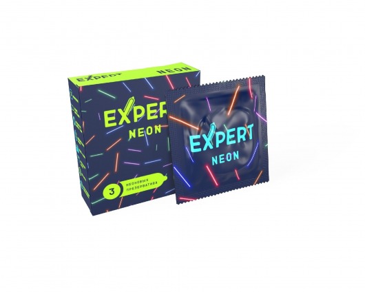 Светящиеся в темноте презервативы Expert Neon - 3 шт. - Expert - купить с доставкой в Арзамасе
