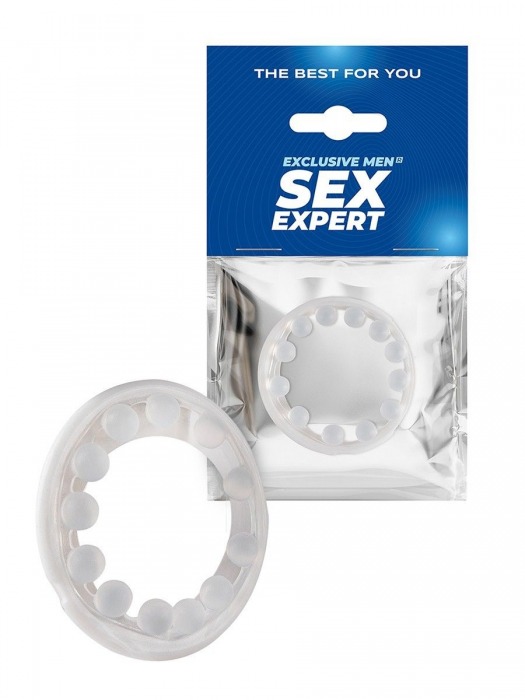 Эрекционное кольцо со стимулирующими шариками на поверхности - Sex Expert - в Арзамасе купить с доставкой