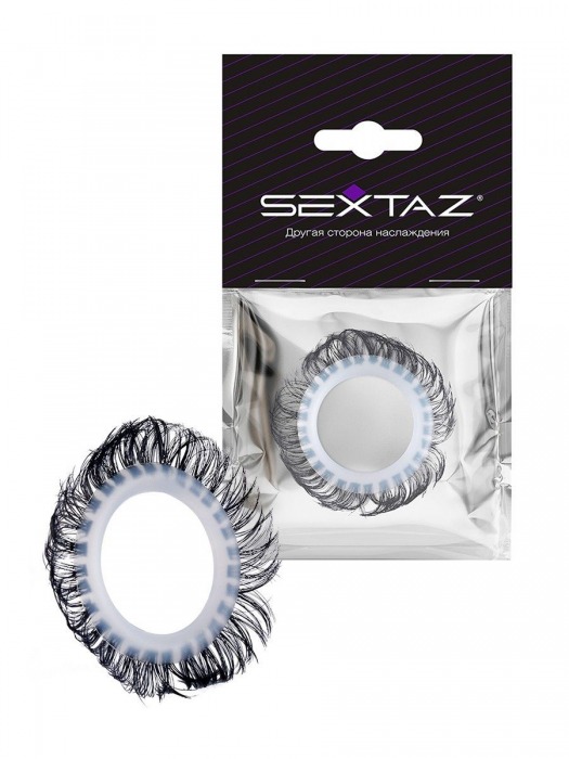 Эластичное эрекционное колечко с черными «ресничками» - Sextaz - в Арзамасе купить с доставкой