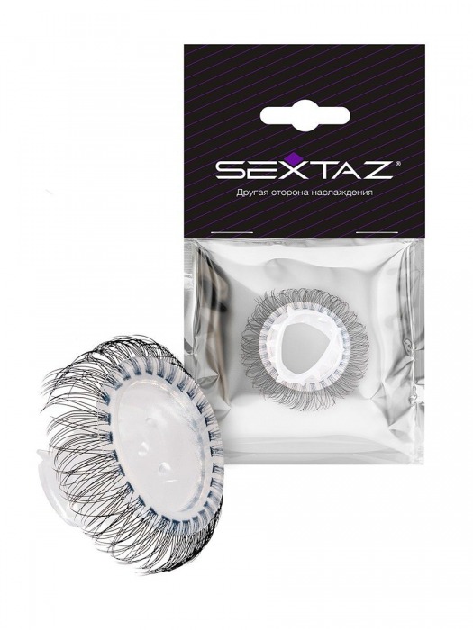 Эластичное эрекционное кольцо с длинными черными «ресничками» - Sextaz - в Арзамасе купить с доставкой