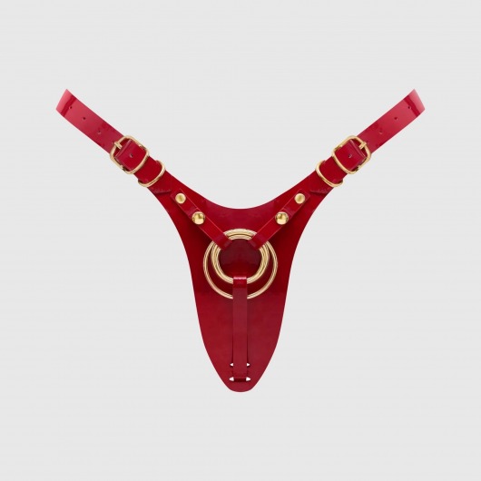 Красный пояс для фиксации насадок Strap-On-Me Leatherette Harness Fabulous - Strap-on-me - купить с доставкой в Арзамасе