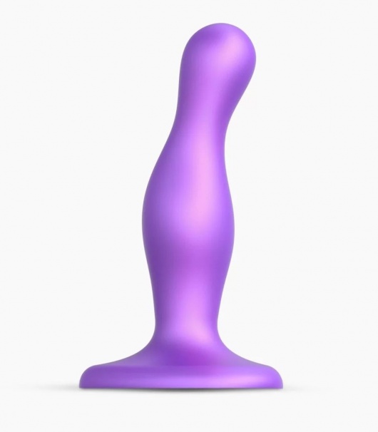 Фиолетовая насадка Strap-On-Me Dildo Plug Curvy size S - Strap-on-me - купить с доставкой в Арзамасе