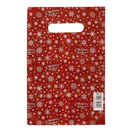 Красный подарочный новогодний пакет с вырубной ручкой (20х30 см) - Сима-Ленд - купить с доставкой в Арзамасе