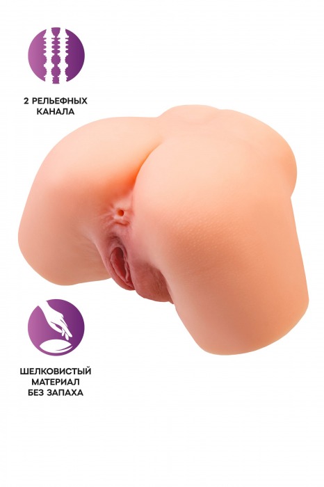 Телесный реалистичный мастурбатор-полуторс с 2 любовными входами - No Name - в Арзамасе купить с доставкой